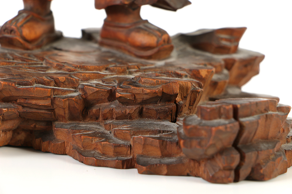 Fine Chinese Rosewood Carving of a Scholar-Official