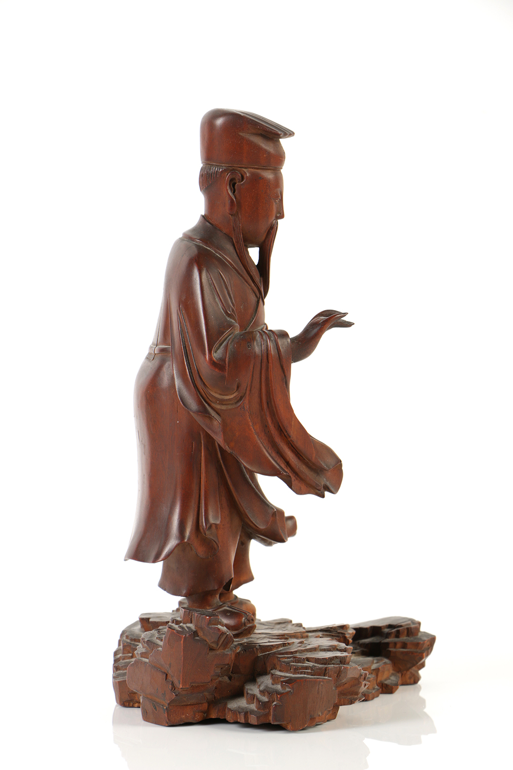 Fine Chinese Rosewood Carving of a Scholar-Official