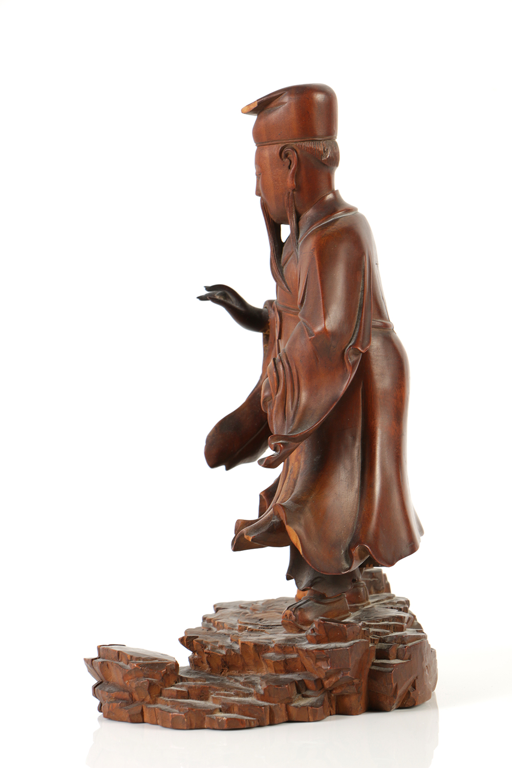 Fine Chinese Rosewood Carving of a Scholar-Official