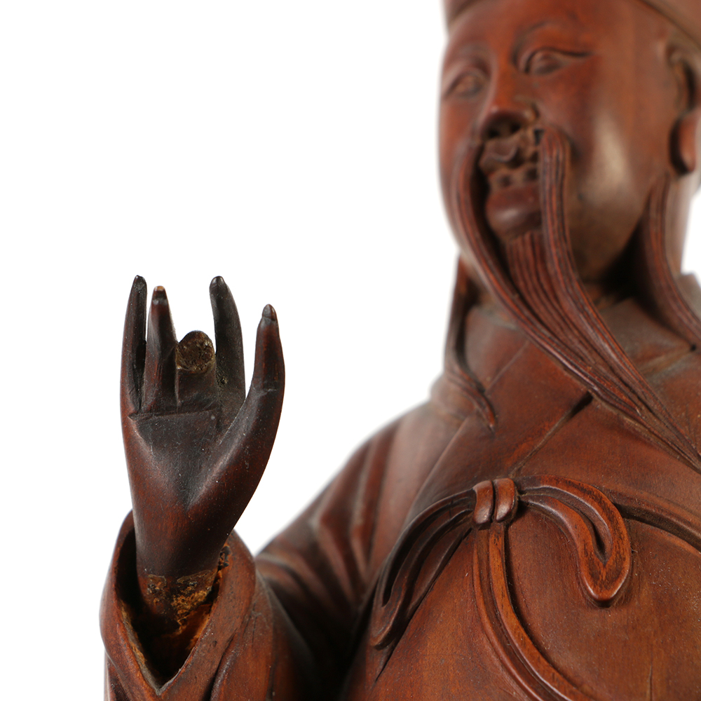 Fine Chinese Rosewood Carving of a Scholar-Official