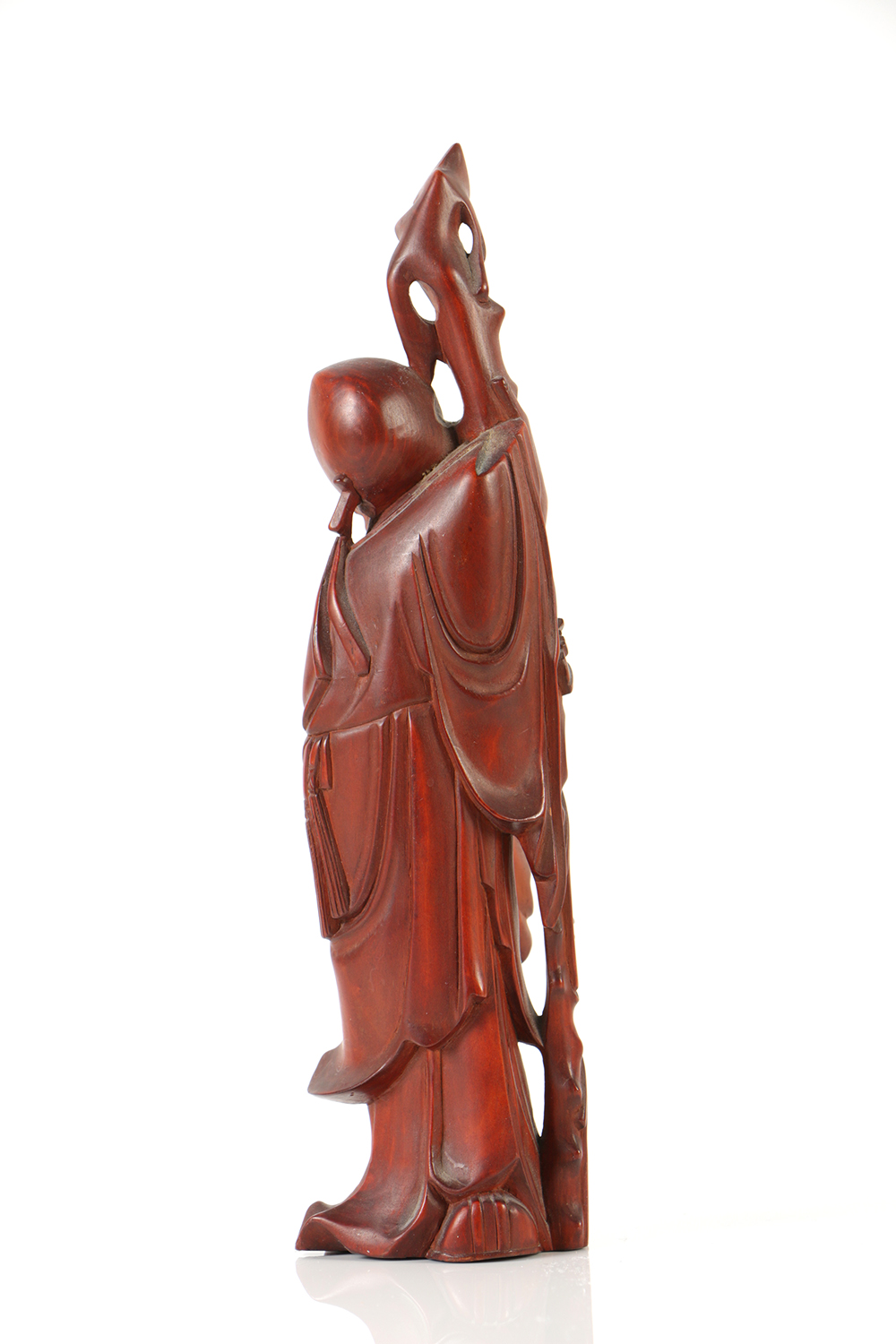 Pair of Chinese Rosewood Carvings of Shouxing the God of Longevity