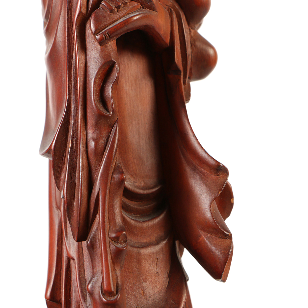 Pair of Chinese Rosewood Carvings of Shouxing the God of Longevity