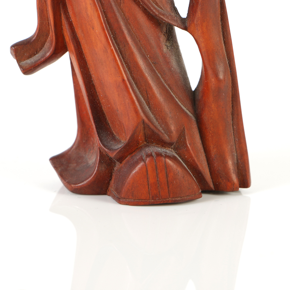 Pair of Chinese Rosewood Carvings of Shouxing the God of Longevity