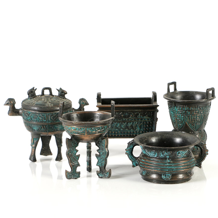 Collection of Chinese Archaic Style Cast Metal Censer