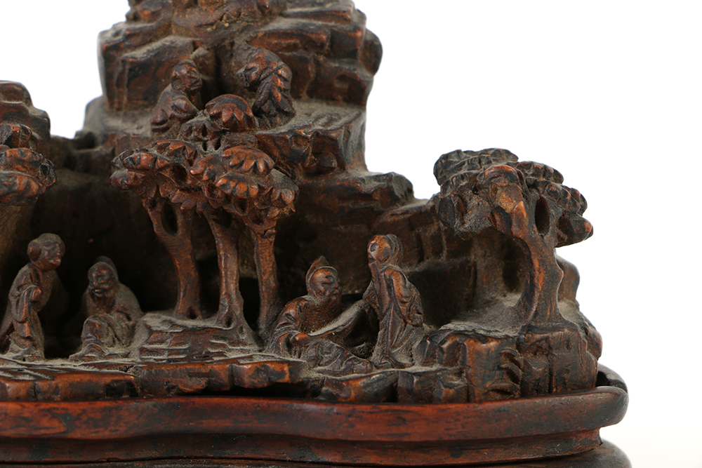 19th Century Chinese Bamboo Scholar Carving