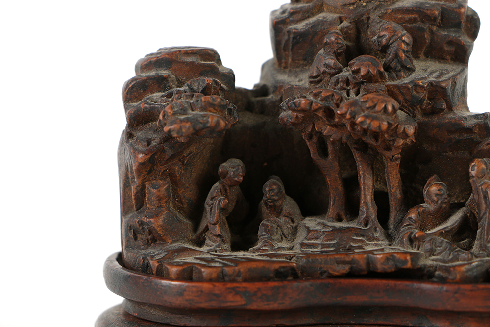 19th Century Chinese Bamboo Scholar Carving
