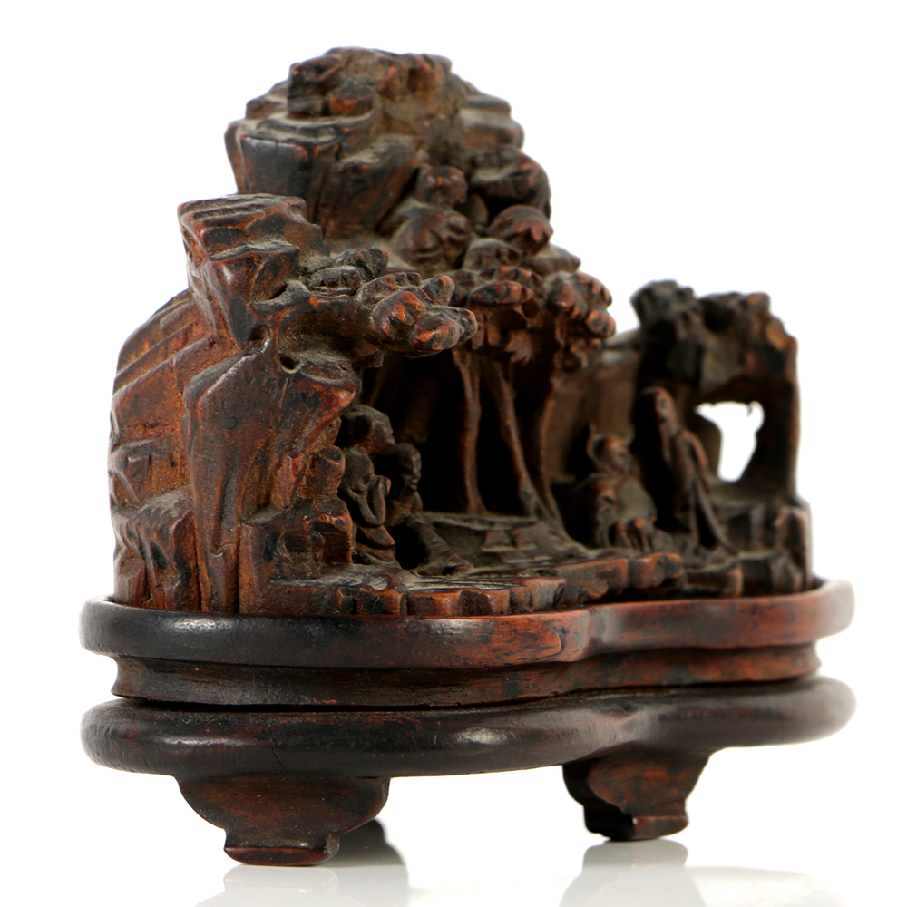 19th Century Chinese Bamboo Scholar Carving