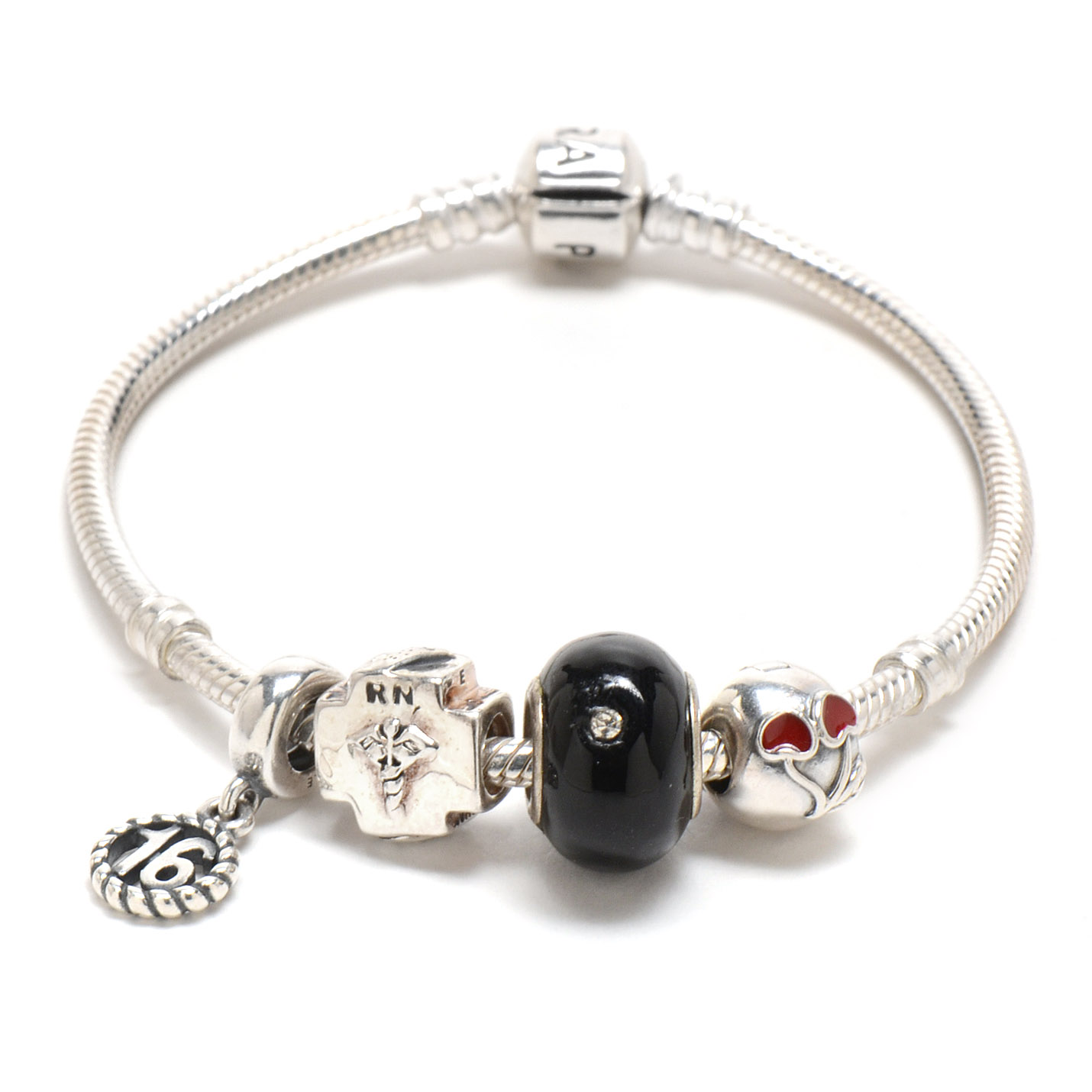 Pandora Sterling Silver Charm Bracelet with Charms