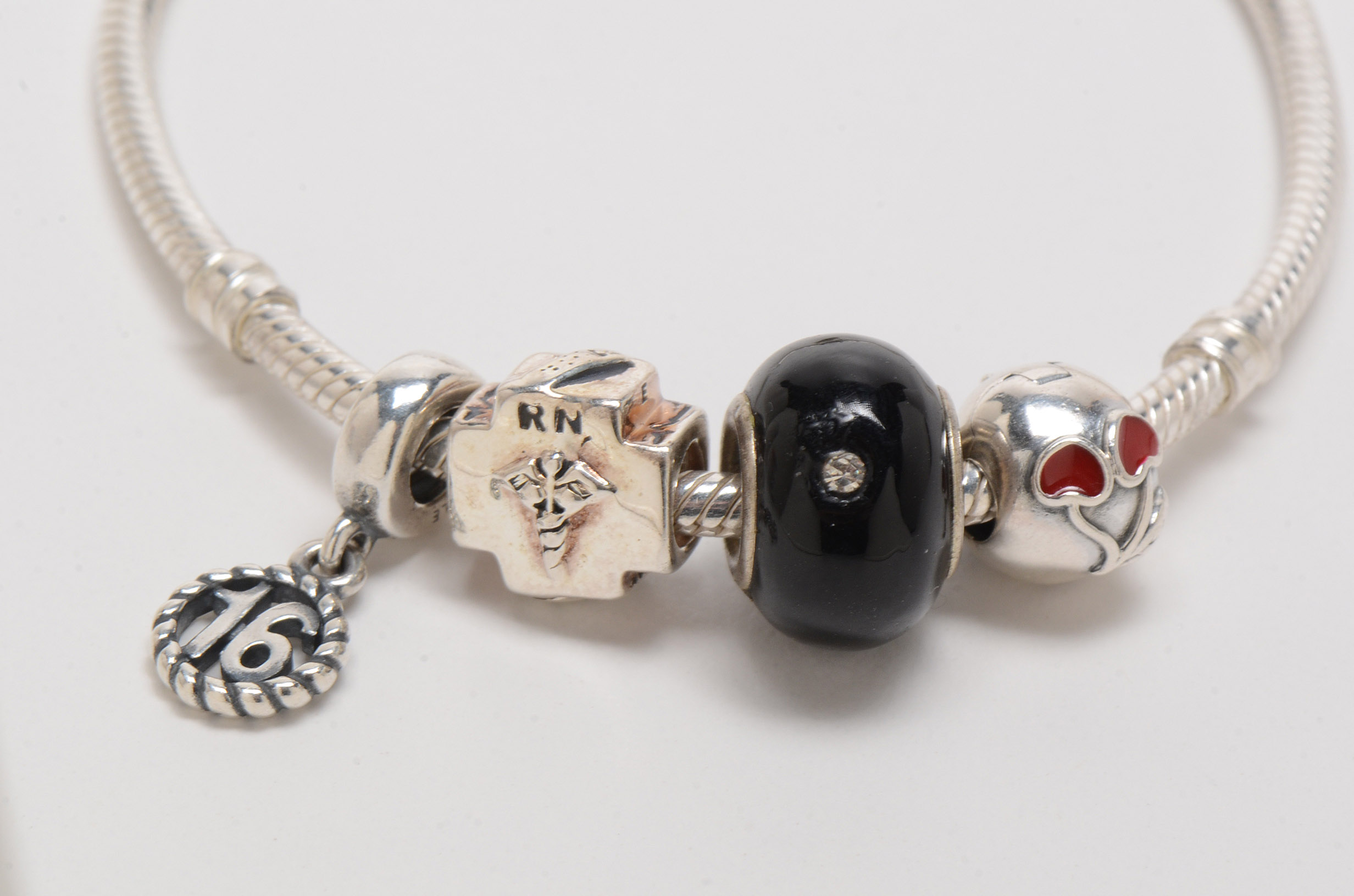 Pandora Sterling Silver Charm Bracelet with Charms