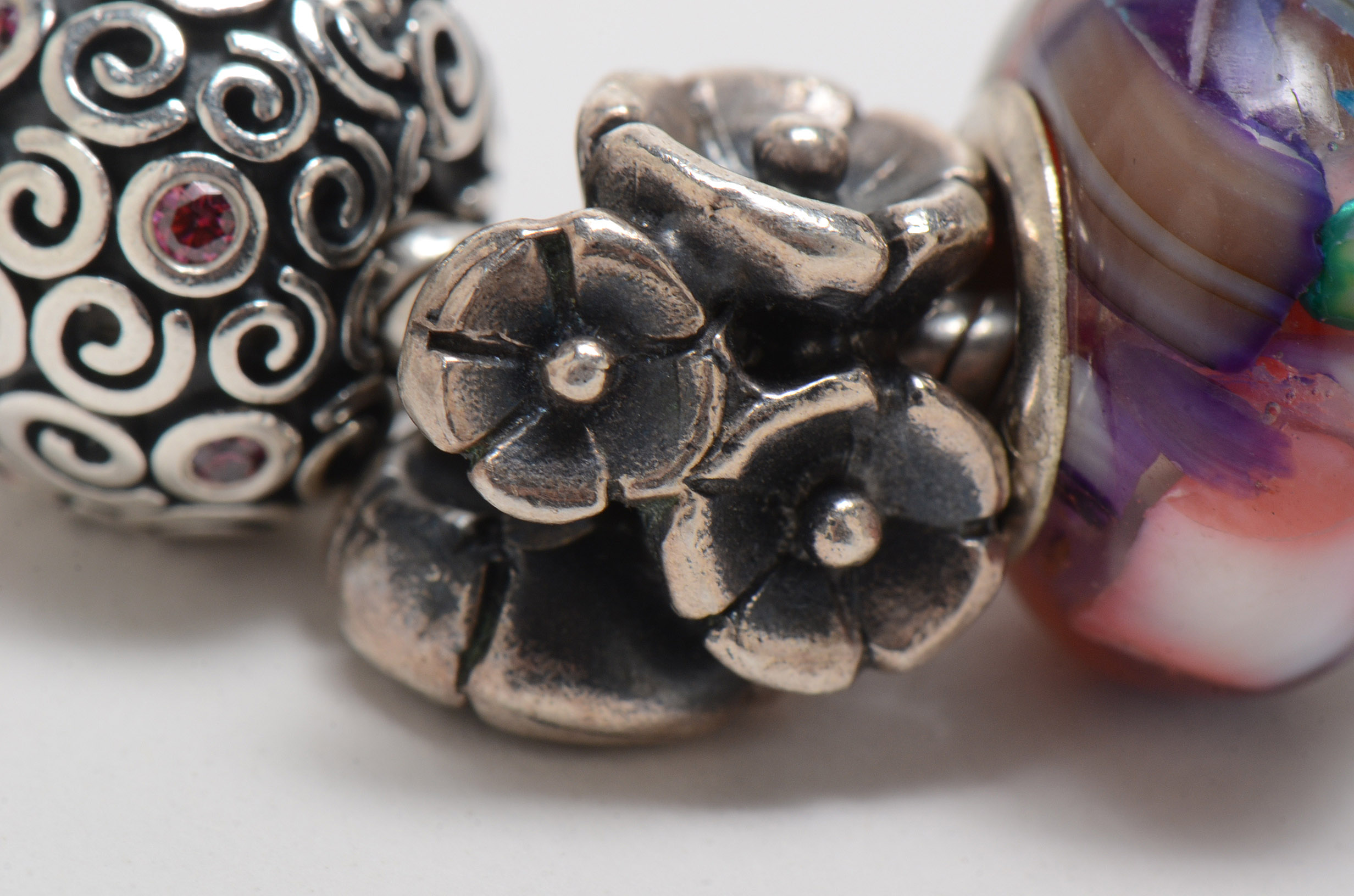 Pandora Sterling Silver Barrel Clasp Charm Bracelet