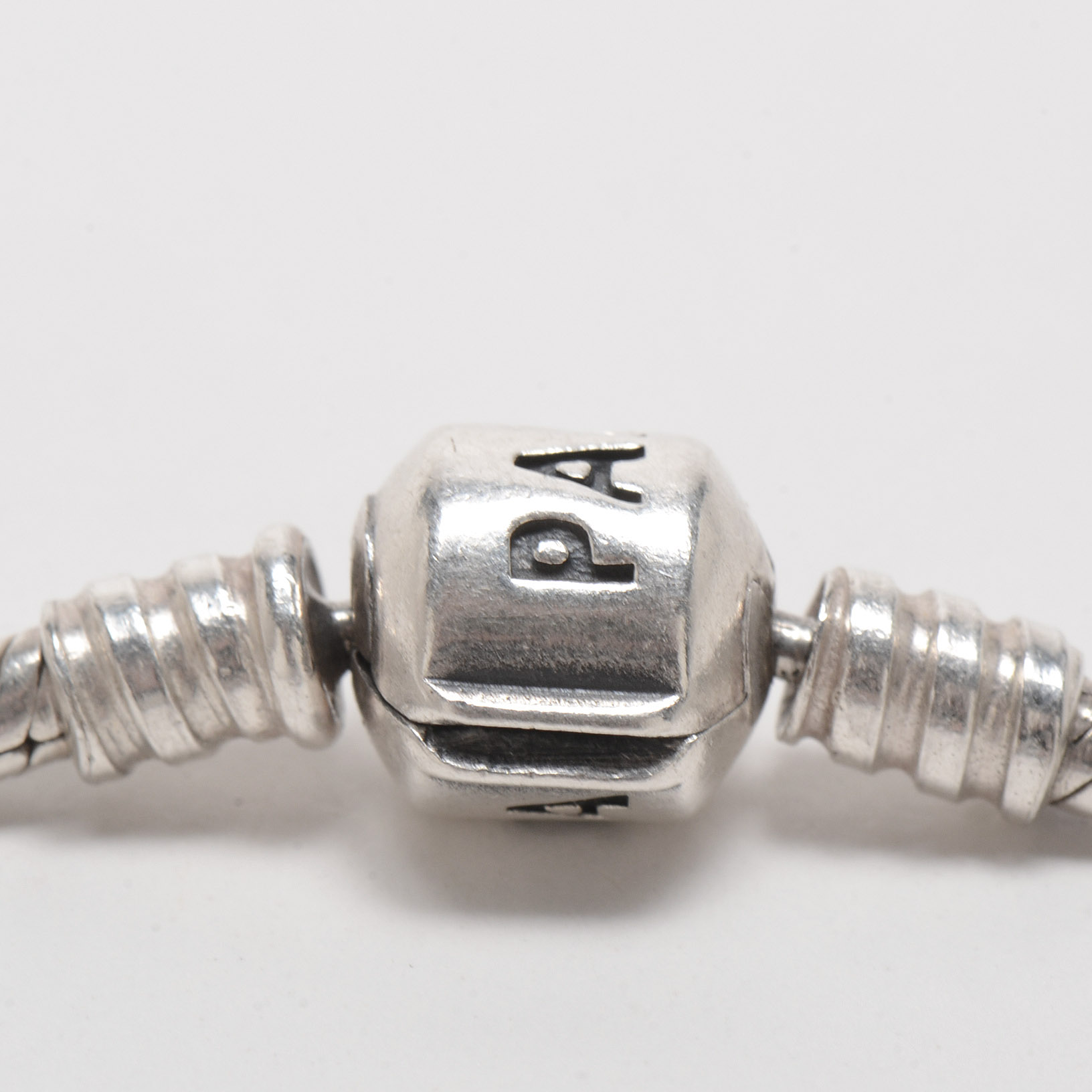 Pandora Sterling Silver Barrel Clasp Charm Bracelet