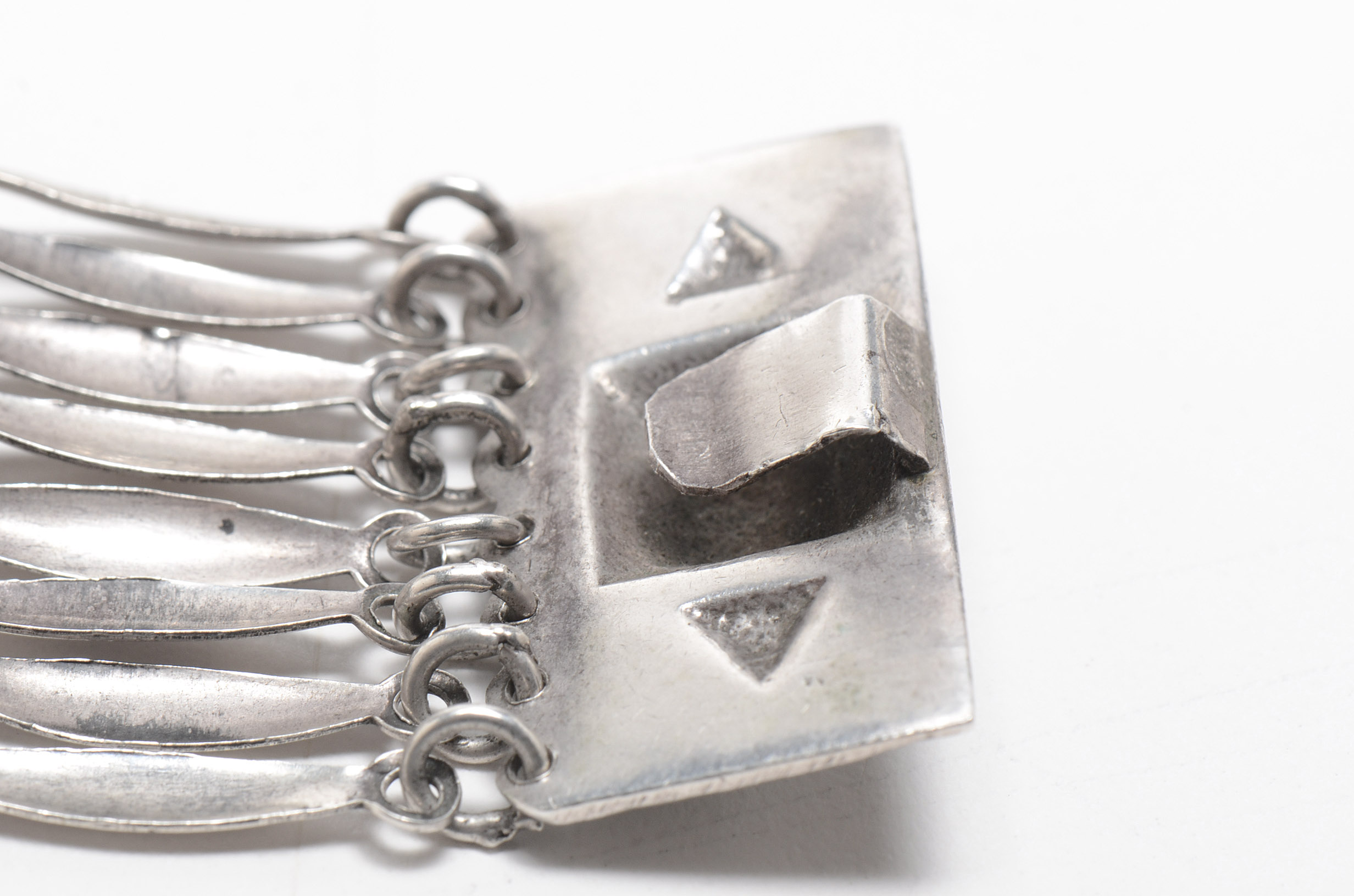 Mexican Style Sterling Silver Paneled Bracelet