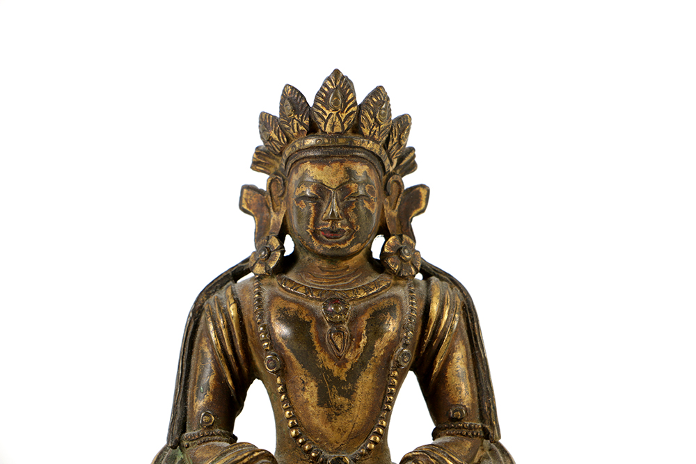 Seated Sino-Tibetan Amitābha Buddha Bronze