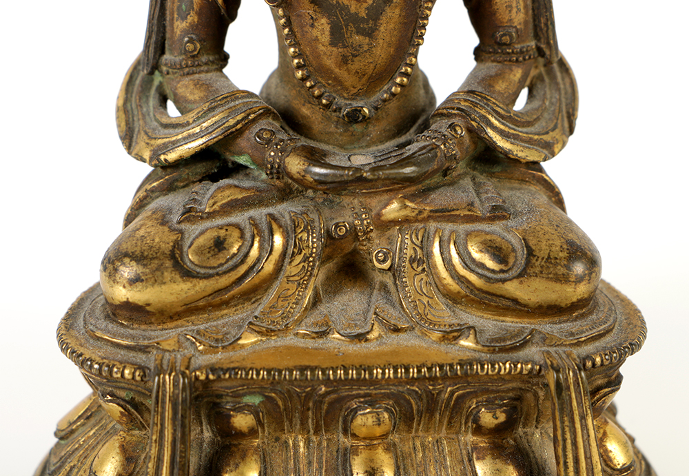 Seated Sino-Tibetan Amitābha Buddha Bronze