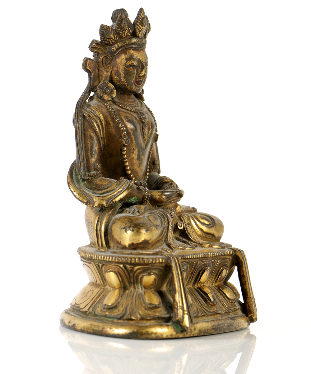 Seated Sino-Tibetan Amitābha Buddha Bronze