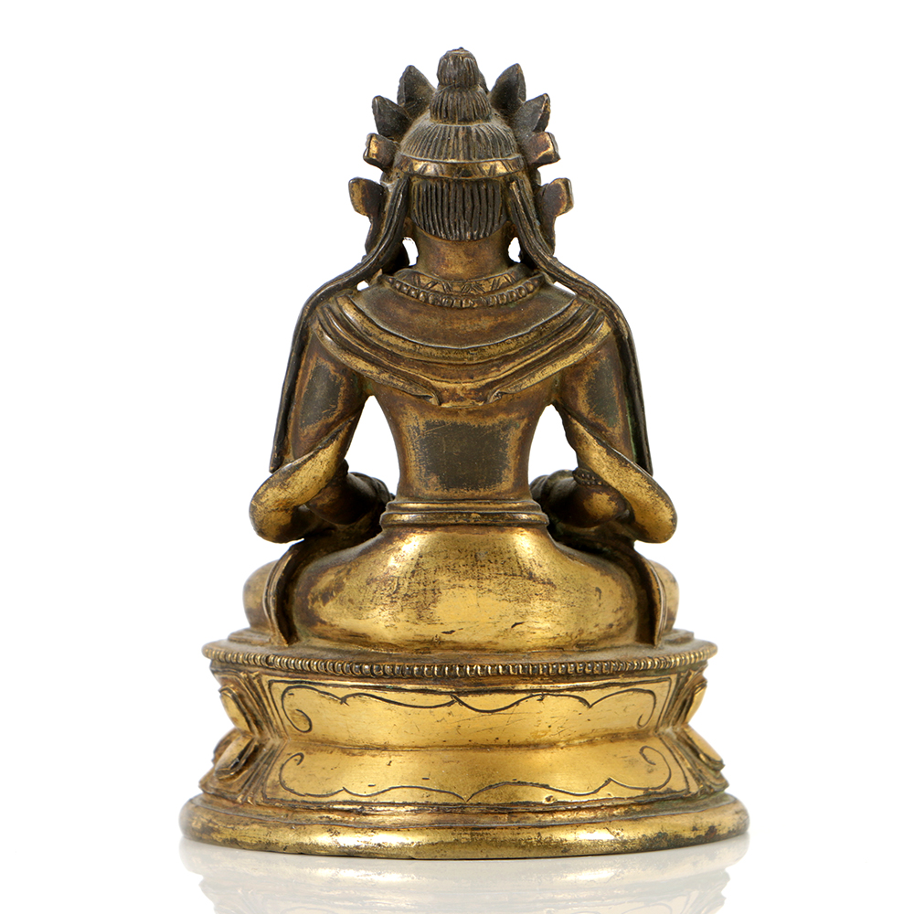 Seated Sino-Tibetan Amitābha Buddha Bronze