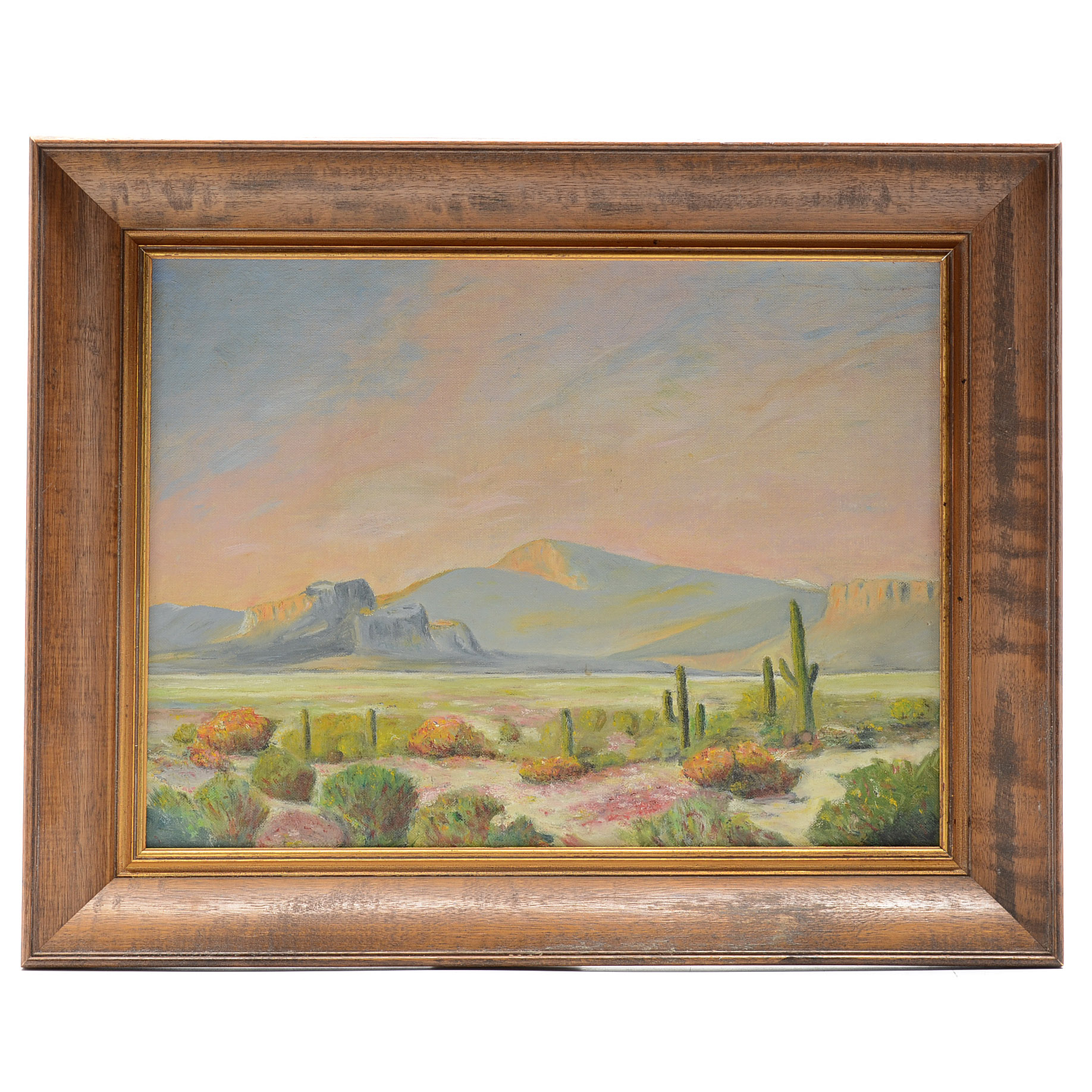 Original Oil on Academy Board Southwestern Landscape