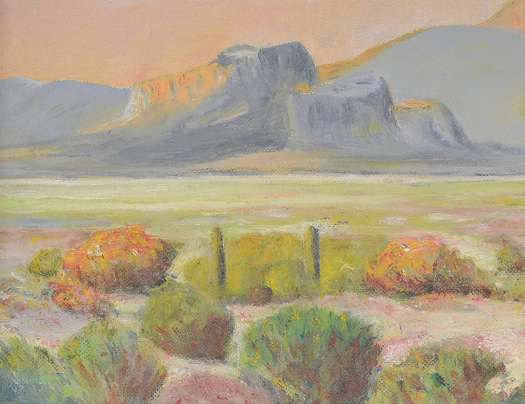Original Oil on Academy Board Southwestern Landscape