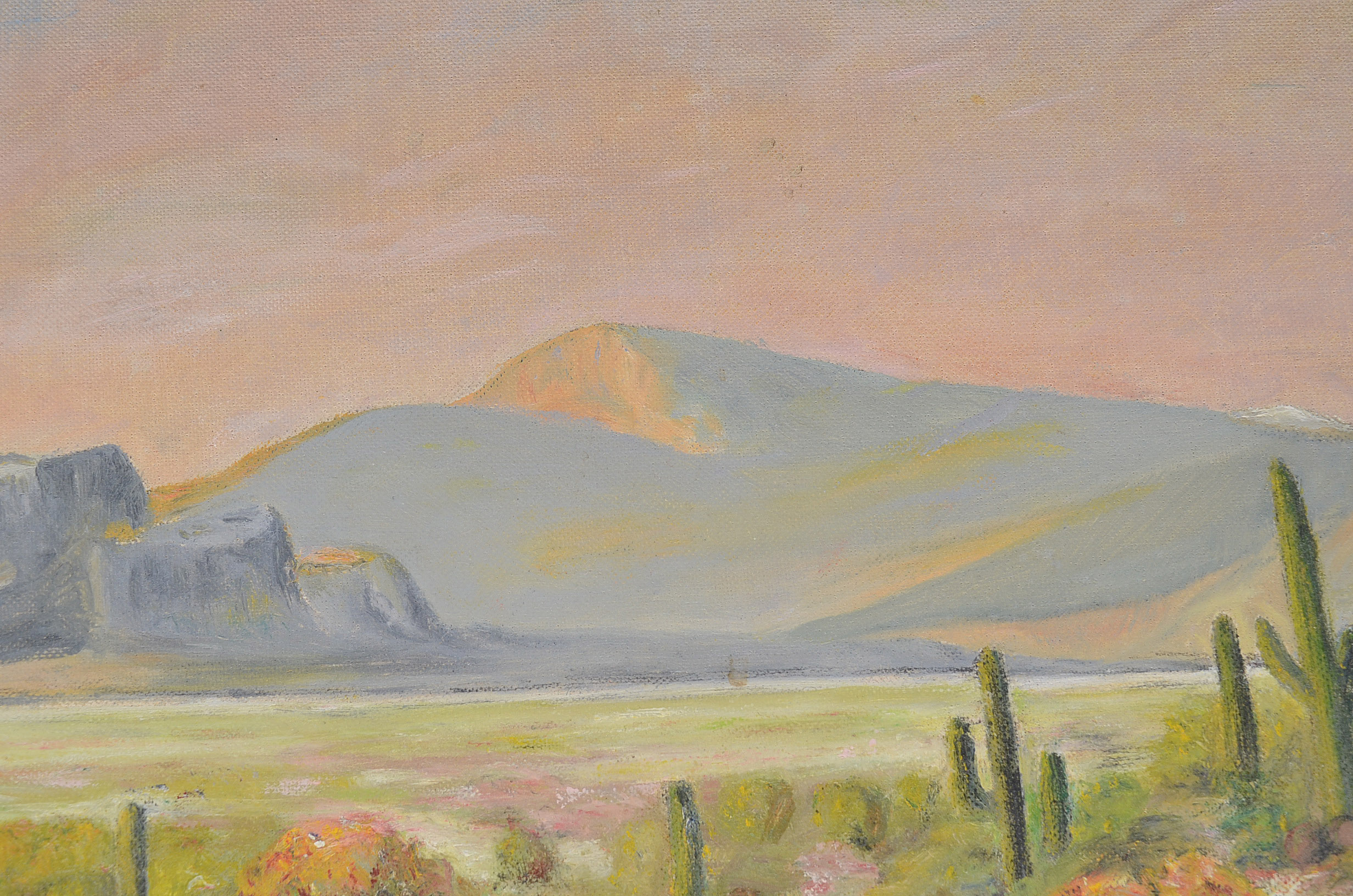 Original Oil on Academy Board Southwestern Landscape