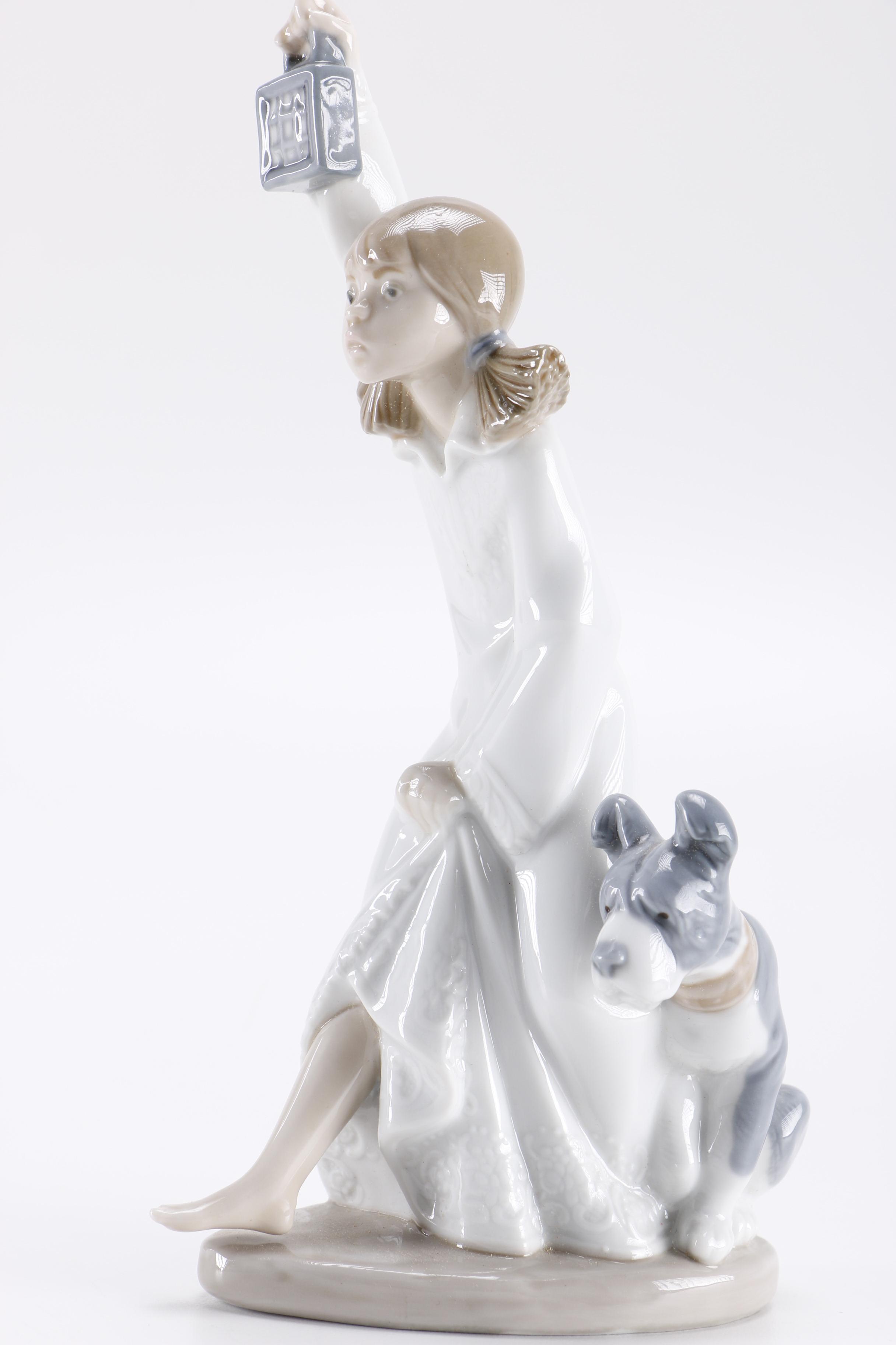 Nao by Lladro Girl With Dog Figurine