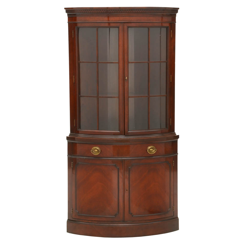 Drexel Travis Court Hepplewhite Style Mahogany Corner Cabinet