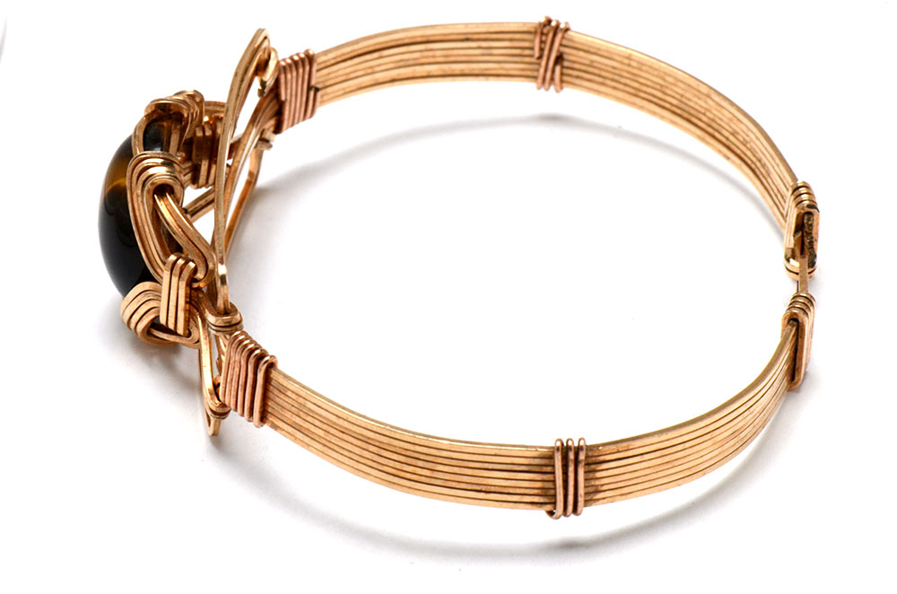 Gold Filled Wire Wrapped Tiger's Eye Bracelet