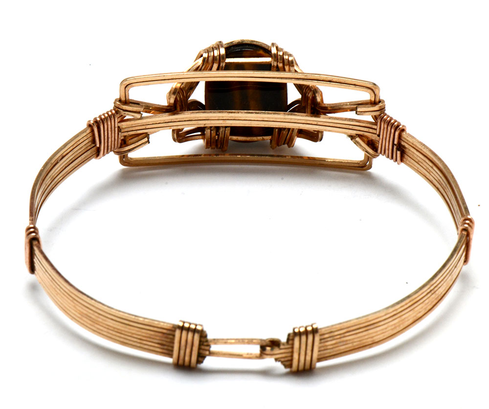 Gold Filled Wire Wrapped Tiger's Eye Bracelet