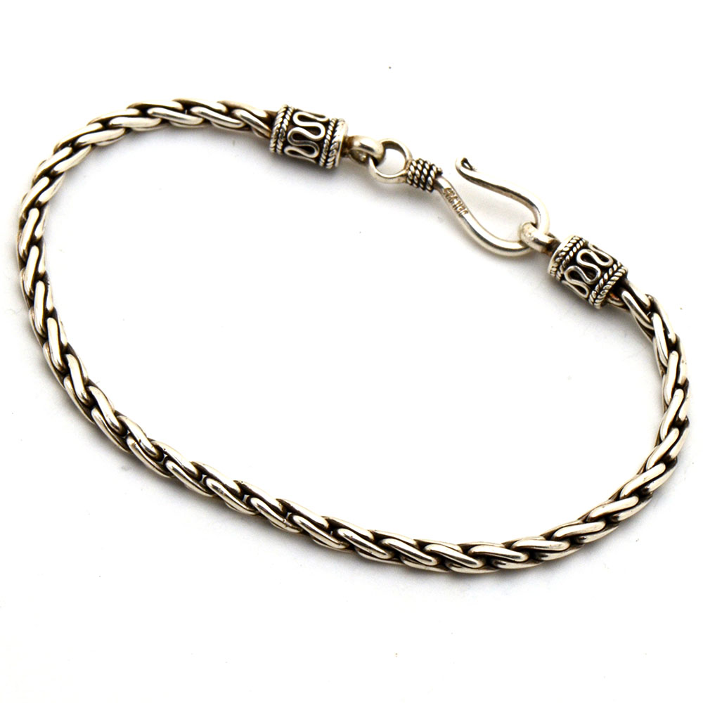 Three Sterling Silver Linked Bracelets and Necklace