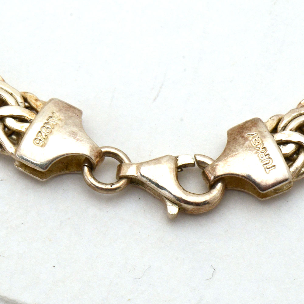 Three Sterling Silver Linked Bracelets and Necklace