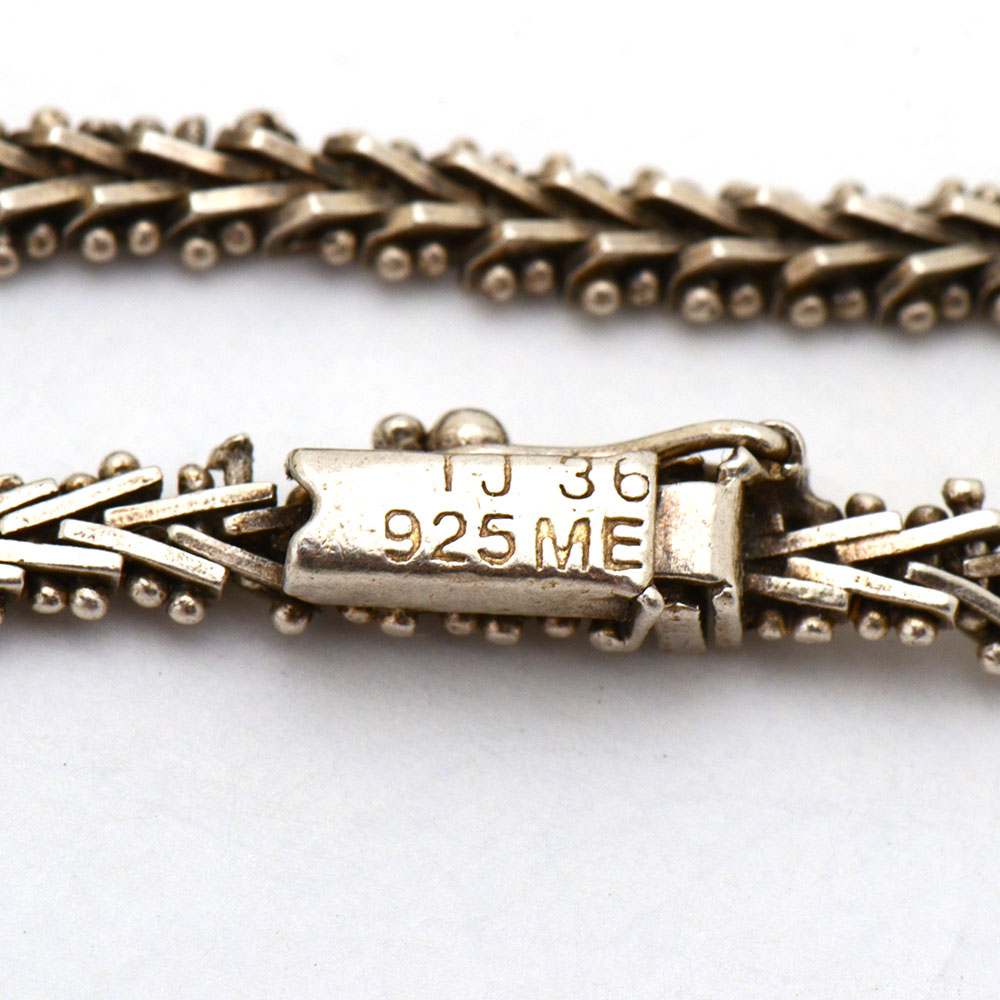 Three Sterling Silver Linked Bracelets and Necklace