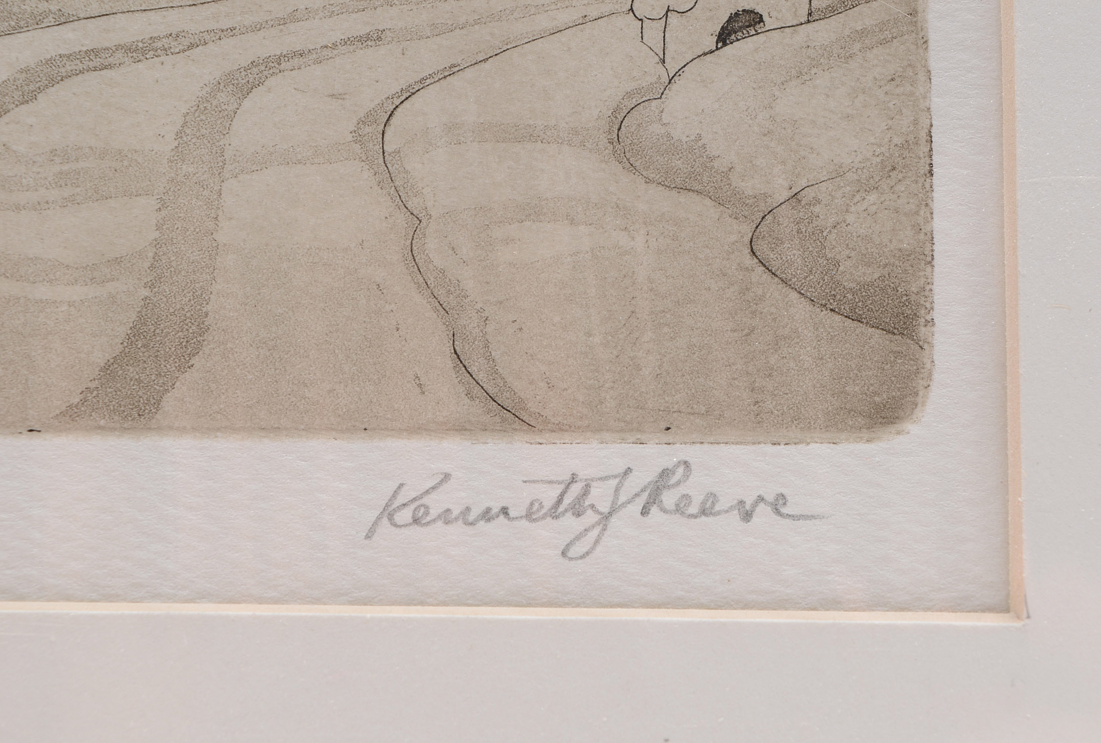 Kenneth Reeve Signed Aquatint Etching "Winter in Brown County"