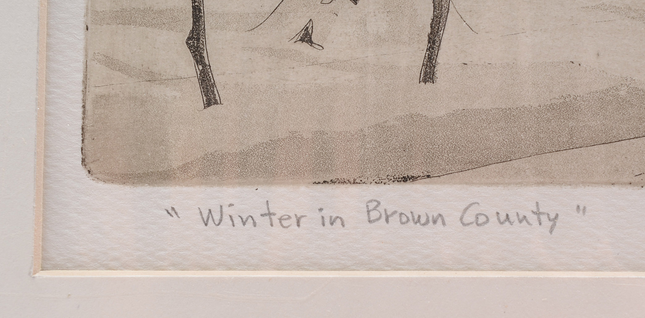 Kenneth Reeve Signed Aquatint Etching "Winter in Brown County"