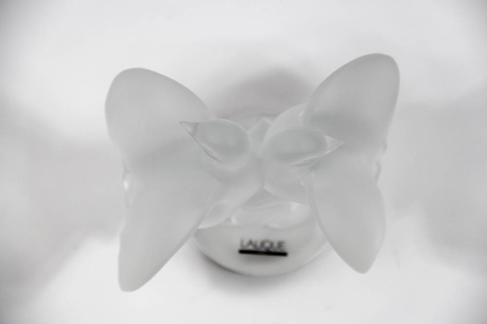 Lalique Lovebirds Crystal Figurine