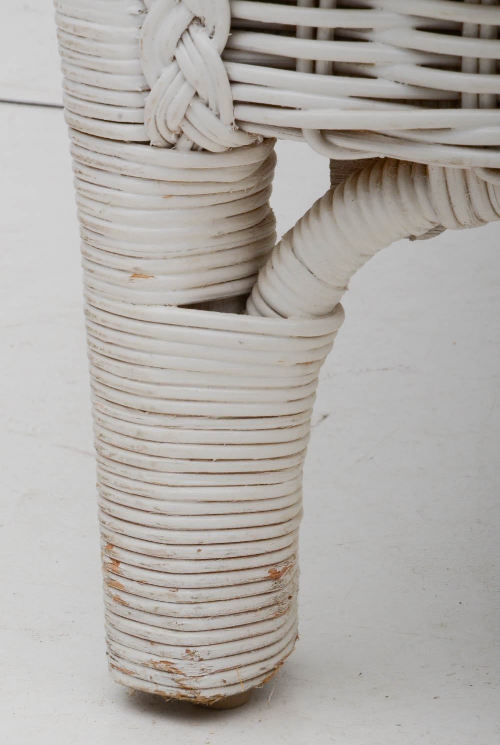 Ralph Lauren White Wicker Queen-Size Bed Frame