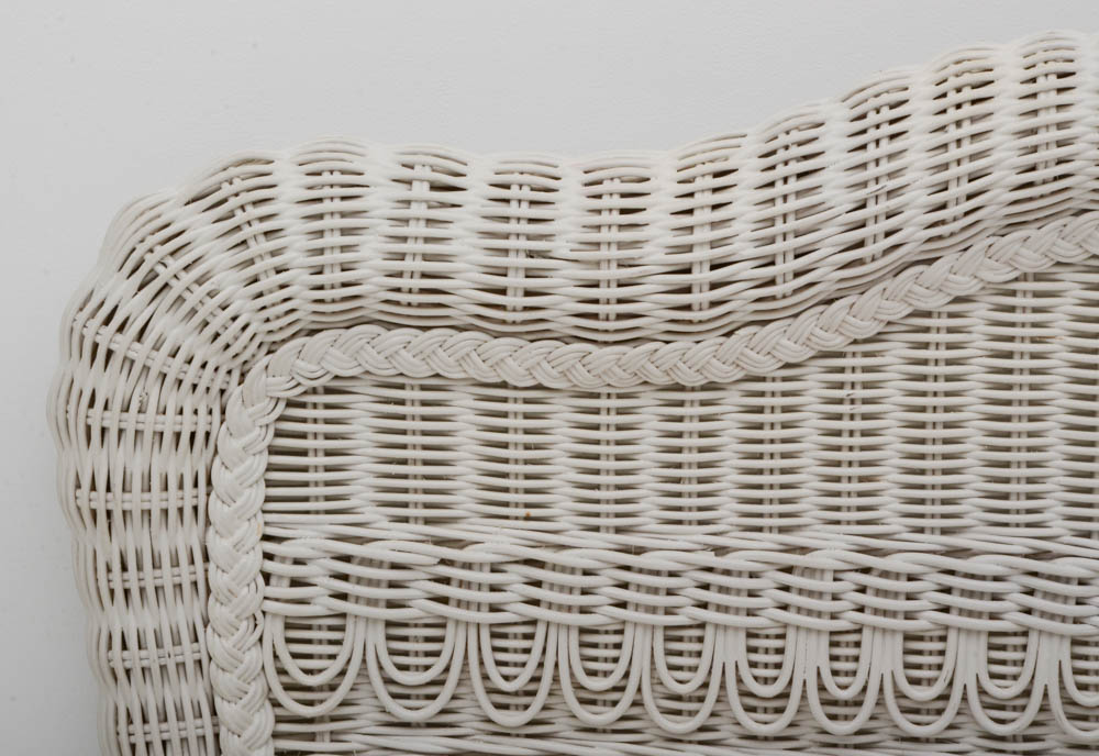 Ralph Lauren White Wicker Queen-Size Bed Frame