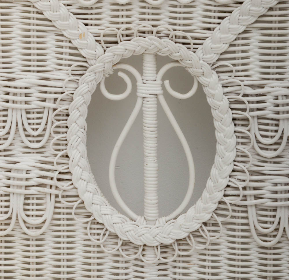 Ralph Lauren White Wicker Queen-Size Bed Frame