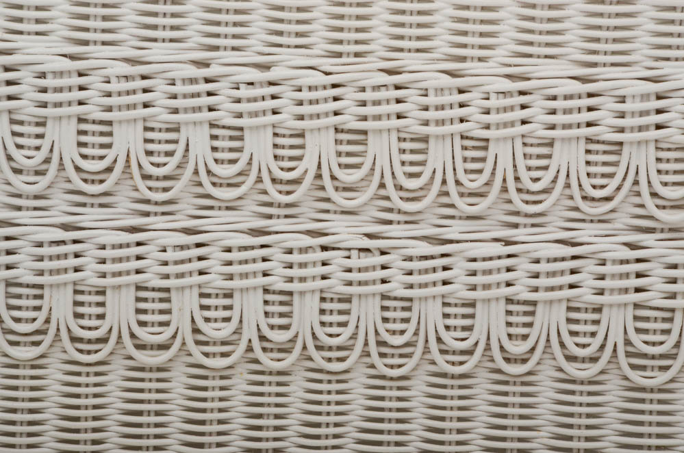 Ralph Lauren White Wicker Queen-Size Bed Frame