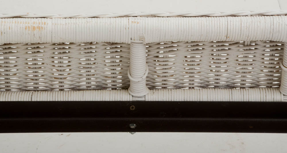 Ralph Lauren White Wicker Queen-Size Bed Frame