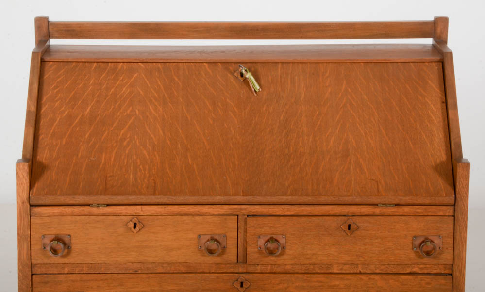 Cron-Kills Co. Arts and Crafts Style Oak Slant Front Desk