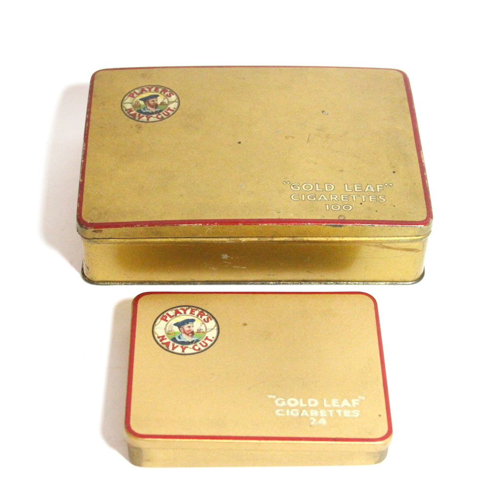 Players Navy Cut Gold Leaf Cigarette Tins