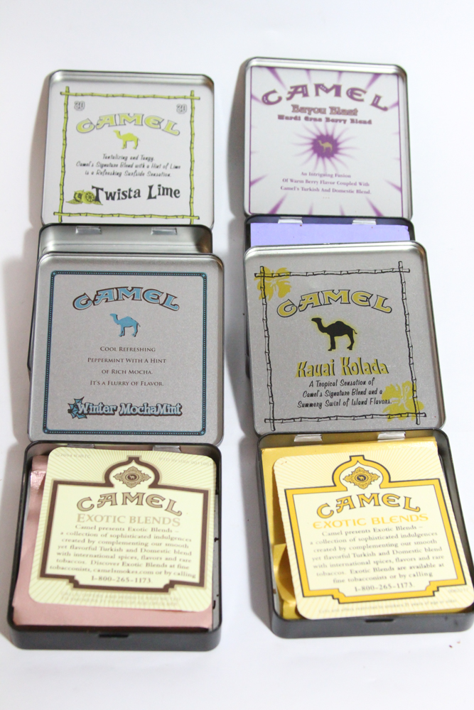 Four Camel Exotic Blends Cigarette Tins