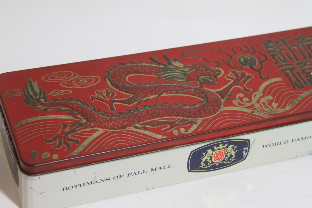 Rothmans of Pall Mall Cigarette Tin with Dragon Motif