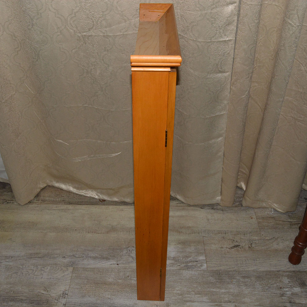 Glass Front Oak Wall Display Cabinet