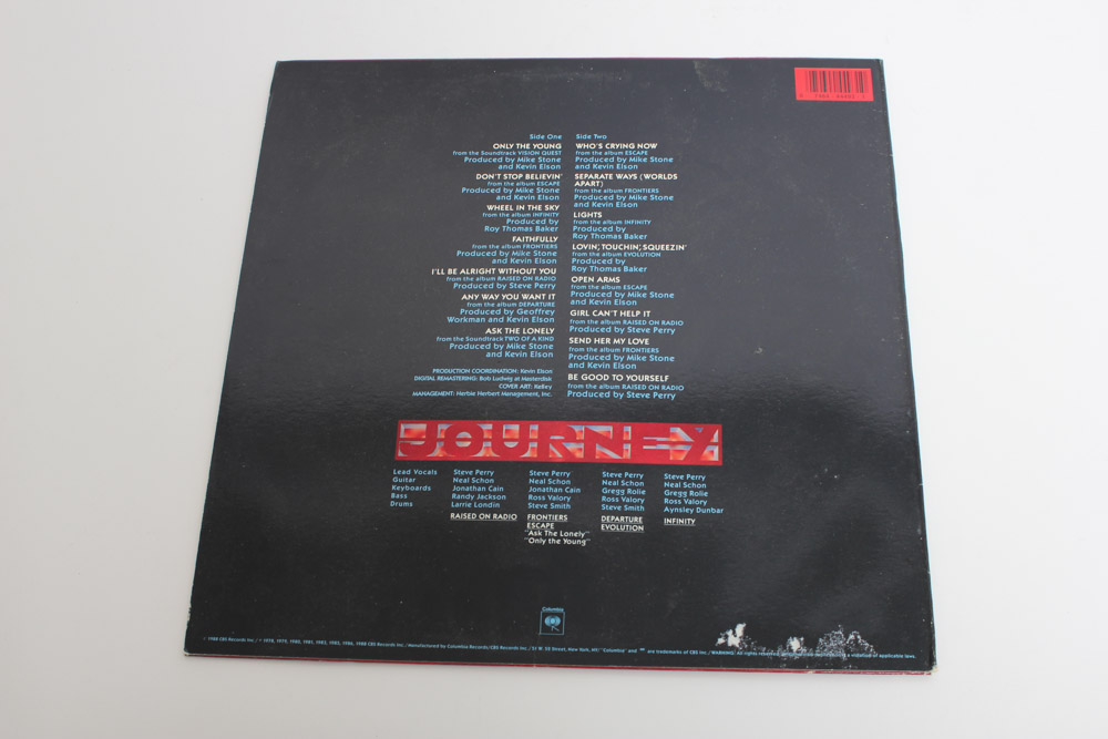 Journey LPs and Photo Book Including "Frontiers," "Greatest Hits"