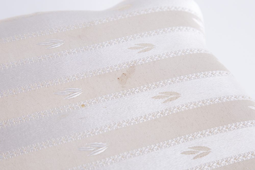 Iron Footstool with Cream Cushion