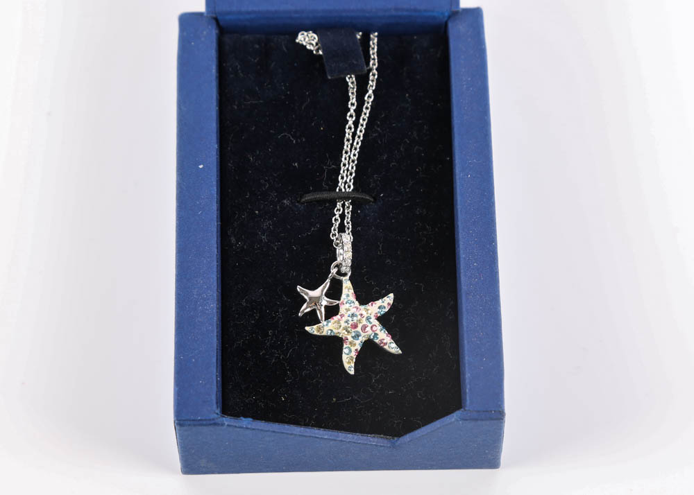 Vintage Lane Jewelry Chest of Silver Tone Costume Jewelry