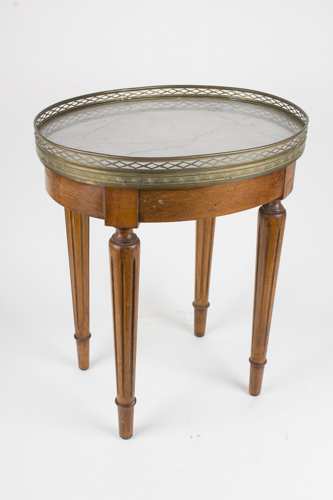 Louis XVI Style Marble Top Bouillotte Table