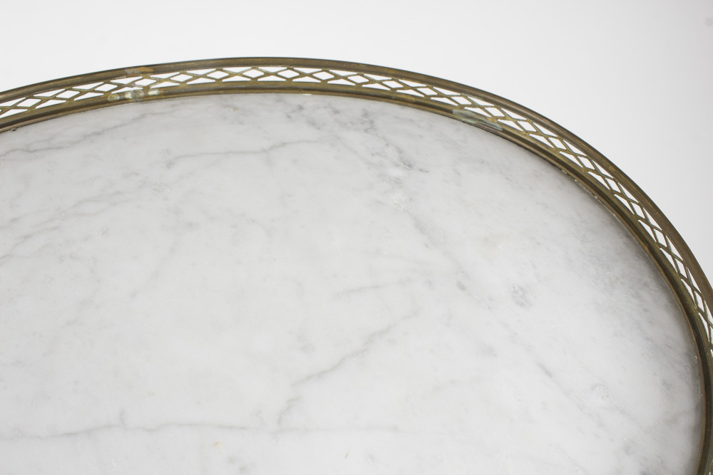 Louis XVI Style Marble Top Bouillotte Table