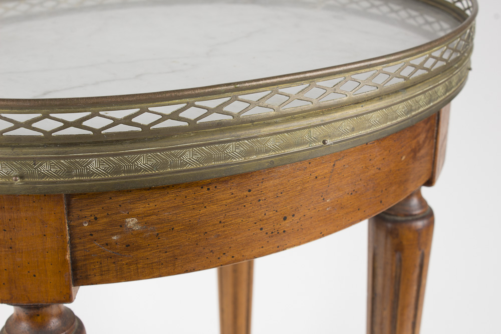 Louis XVI Style Marble Top Bouillotte Table
