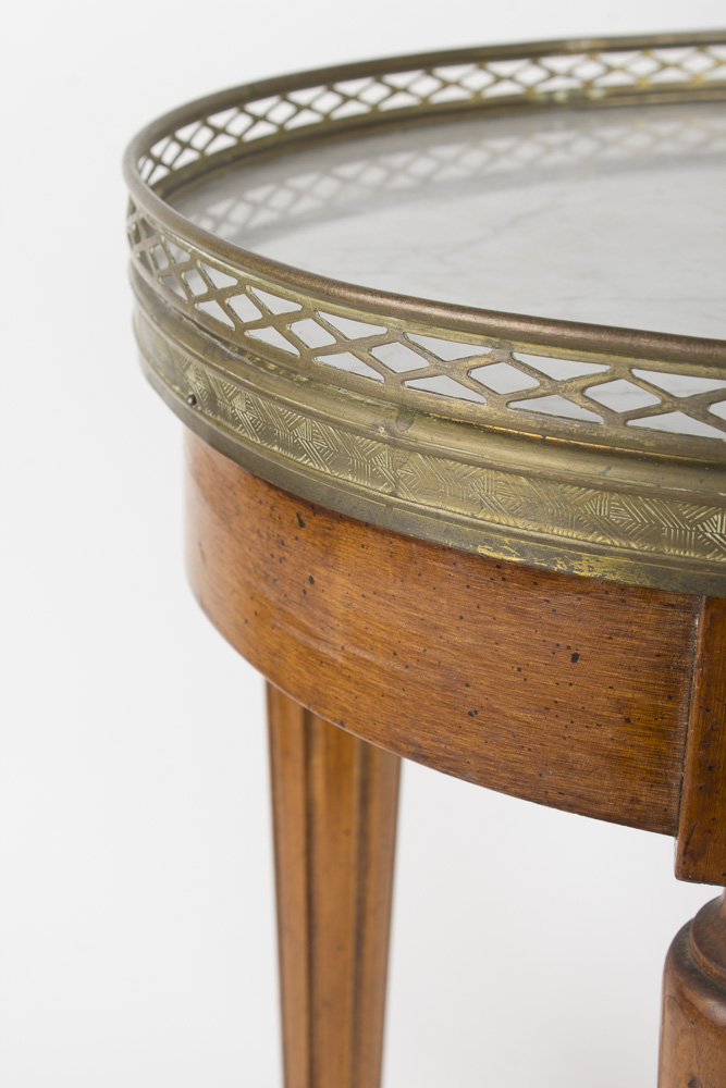 Louis XVI Style Marble Top Bouillotte Table